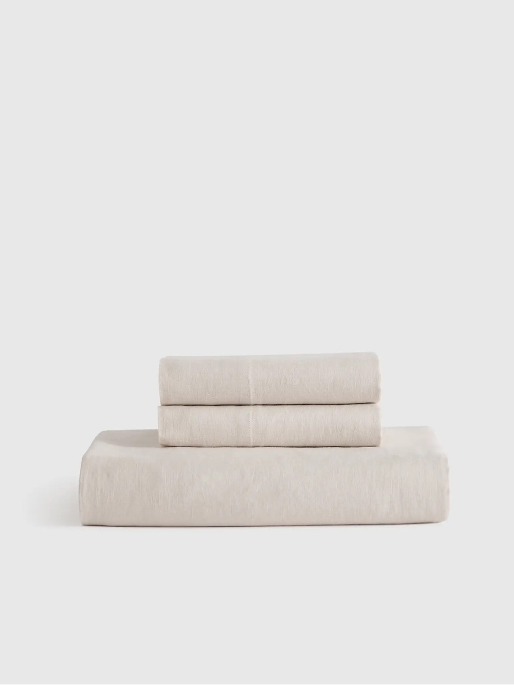 New Quince European Linen Fitted Sheet Set CalKing MSRP $154 Sand